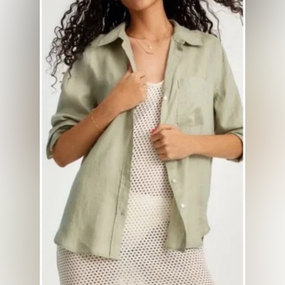 H&M Light Green Button Down Shirt